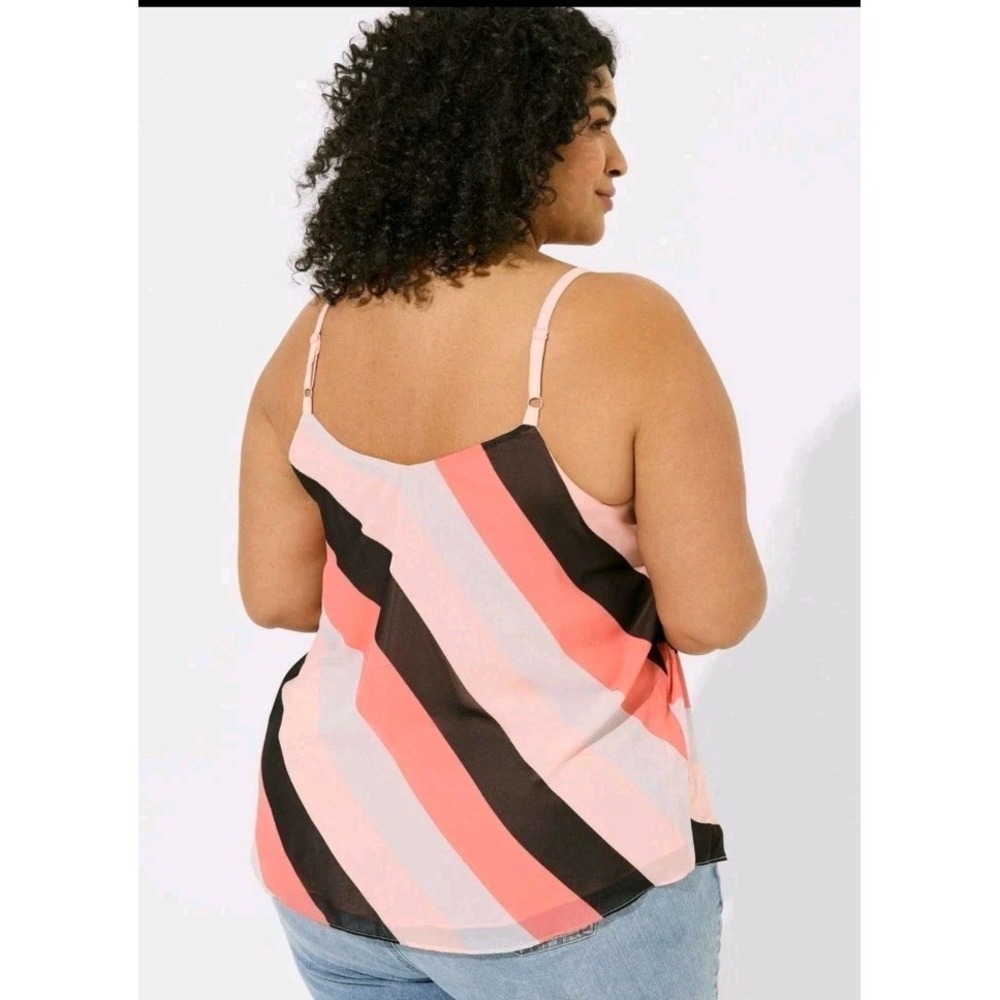 Torrid Women's Sophie Swing Cami Sz 3 (22/24) Excellent Condition Chiffon Stripe - Picture 3 of 12